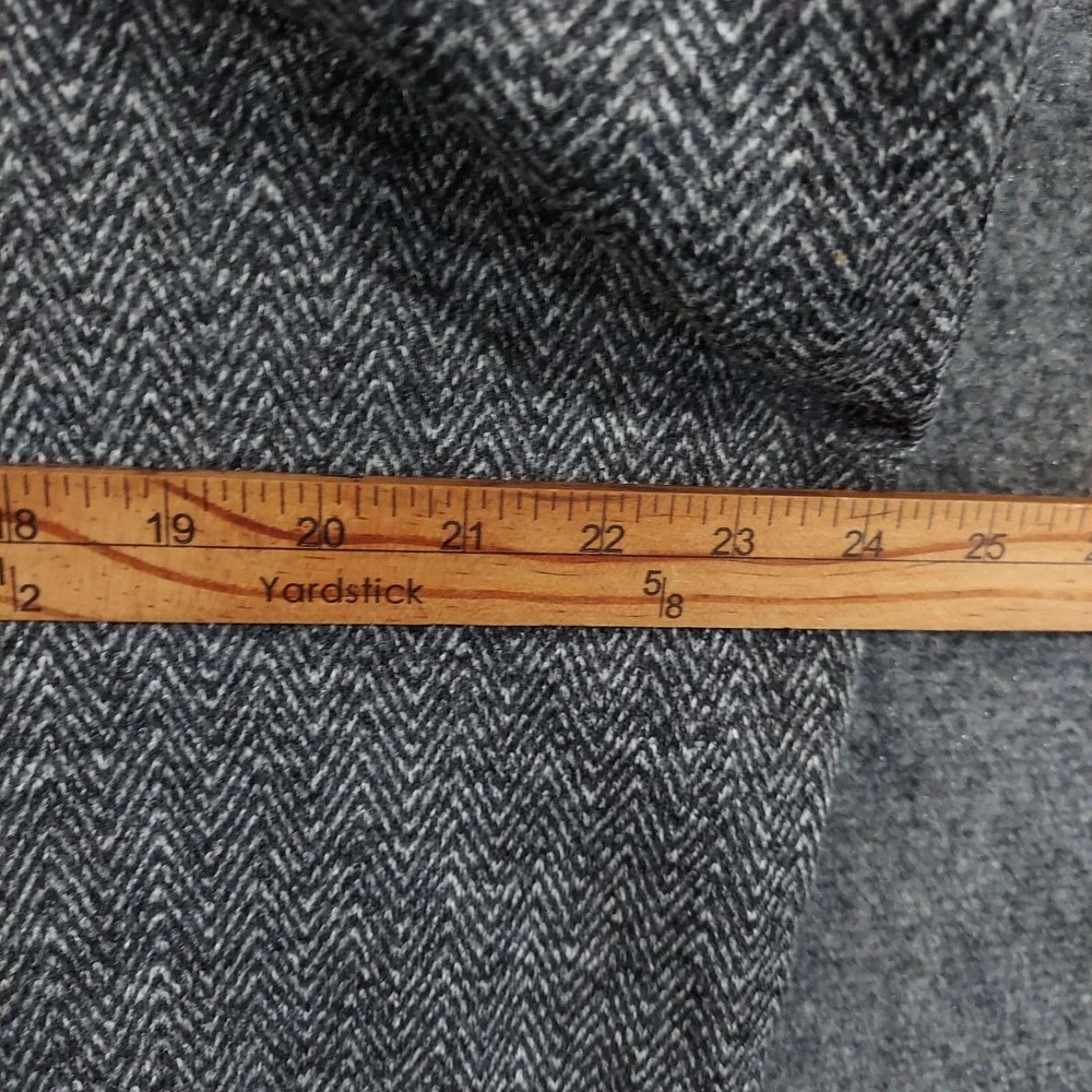 Weatherproof Vintage Sweater Mens XL Gray Herringbone Sherpa Collar Elbow Patchs